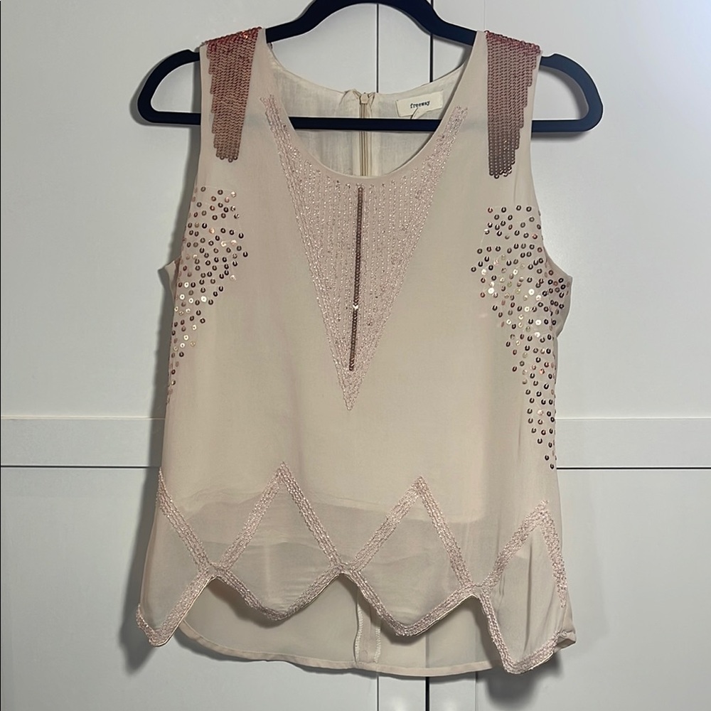 Freeway Cream Sparkly Blouse